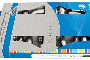 Juego de llaves de pipa abiertas, boca estrella, en caja