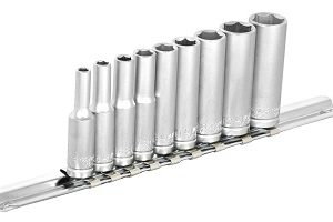 Juego de vasos largos 1/4" en colgador