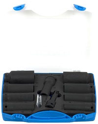 Juego de vasos y accesorios de 1/2" de impacto en caja de plástico