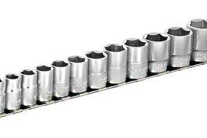 Juego de vasos 3/8" en regleta