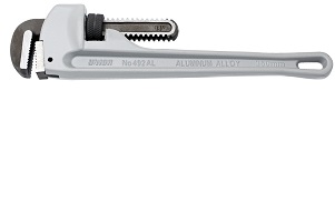 Llave para tubos, extrafuerte, mango de aluminio
