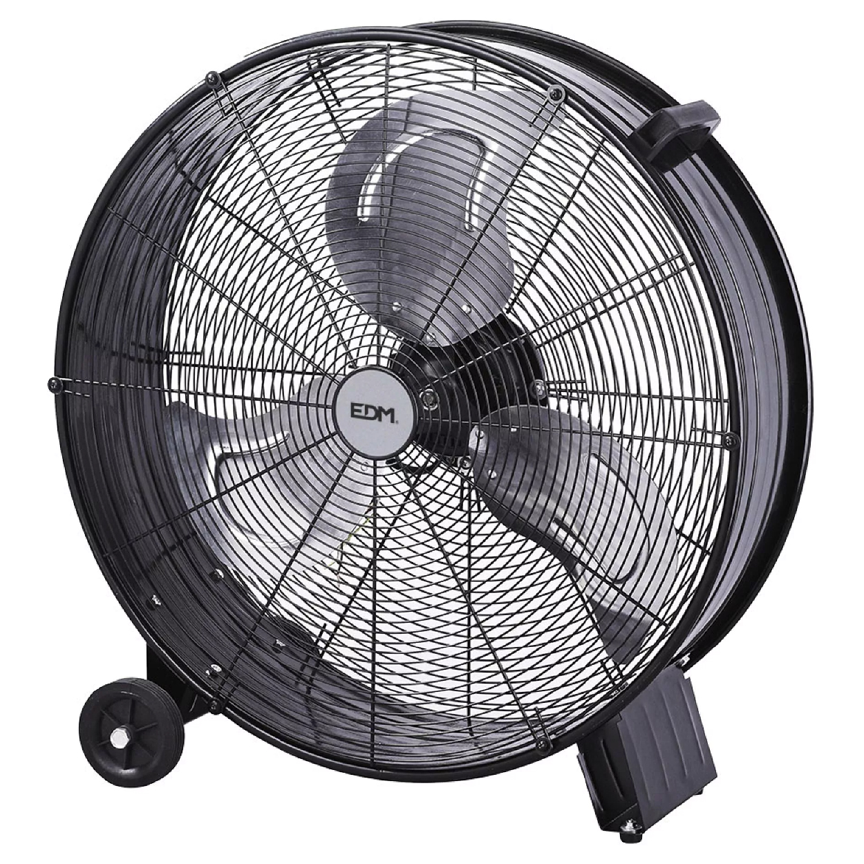 VENTILADOR INDUSTRIAL DE SUELO, CON RUEDAS, NEGRO 180 W, 59,8 dB, Ø65 cm - EDM