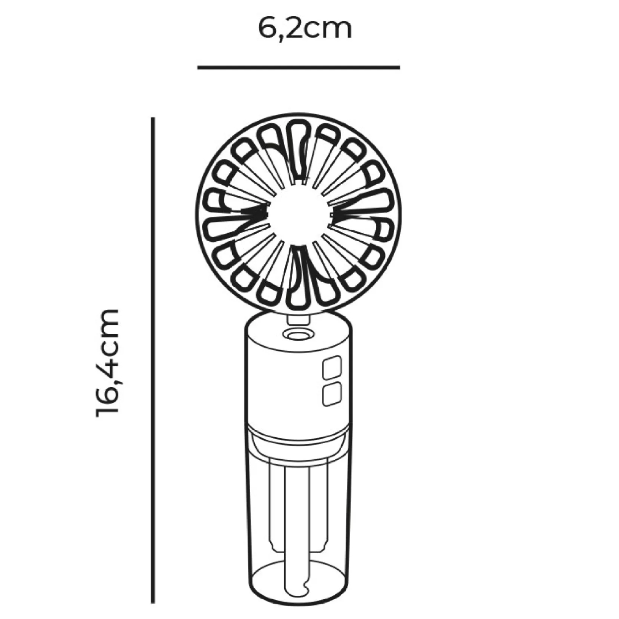 VENTILADOR NEBULIZADOR RECARGABLE, 4 VELOCIDADES. 6,2 x 16,4 cm. -EDM - Imagen 2